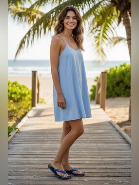 Rainbow Royal Blue Women’s Flip Flop Sandals Size 7